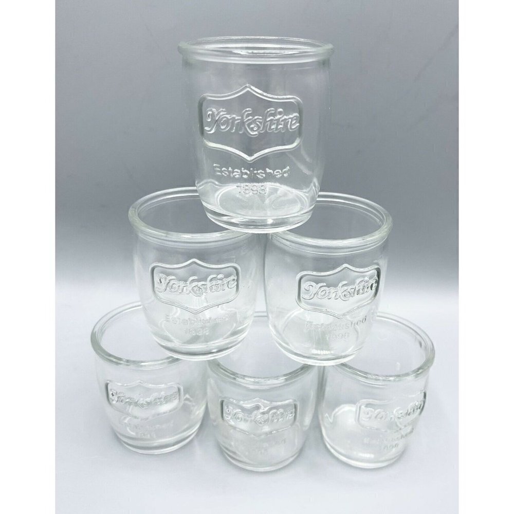 6 Yorkshire Est 1898 Shot Glasses Canning Jar Style Candle Crafts Farmhouse Bar